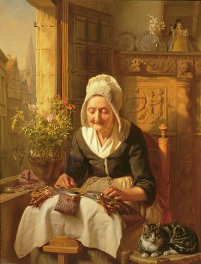 The Old Lacemaker, 1844 by J.L. Dyckmans